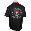 Dragstrip Clothing Mens Bowling Shirt Live Fast Die Free